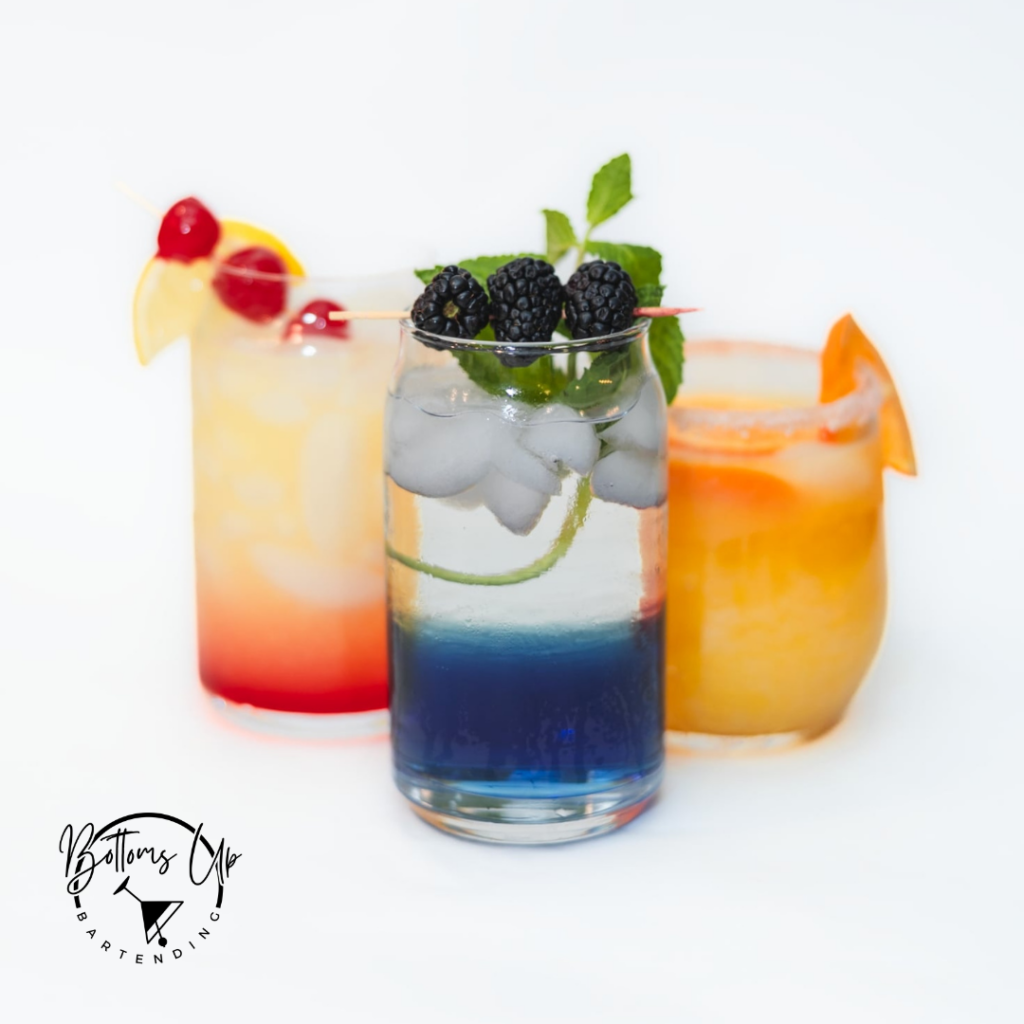 Trio of tropical cocktails